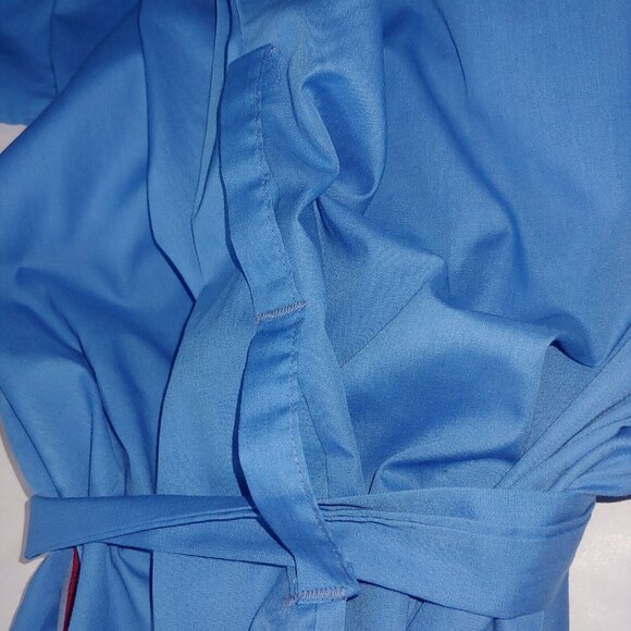 Vintage Mac Phergus Mens XL Robe Blue Red Knee Length Lightweight Belted - Picture 5 of 9